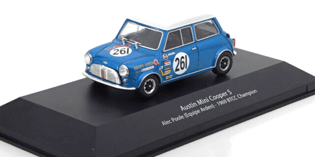 atlas btcc collection, british touring cars champions collection, austin mini cooper s 970 1:43 alec poole