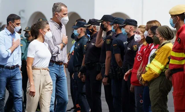 King Felipe and Queen Letizia visited La Palma. The Cumbre Vieja volcano