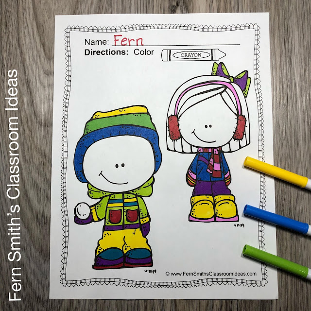 Click Here to Download This Winter Coloring Pages and Winter Craftitivity Today for Your Classroom!