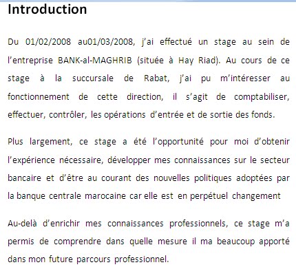 exemple rapport de stage