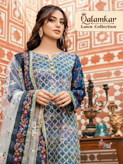 Shree fab Qalamkar lawn Collection Pakistani Suits