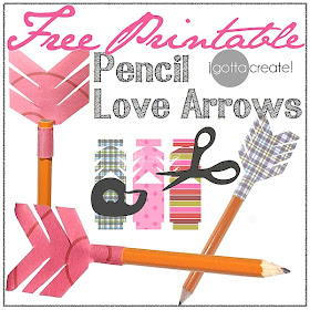 Free #printable of 10 darling #fletchings in 6 designs to make Pencil Love Arrows! | Compliments of I Gotta Create!