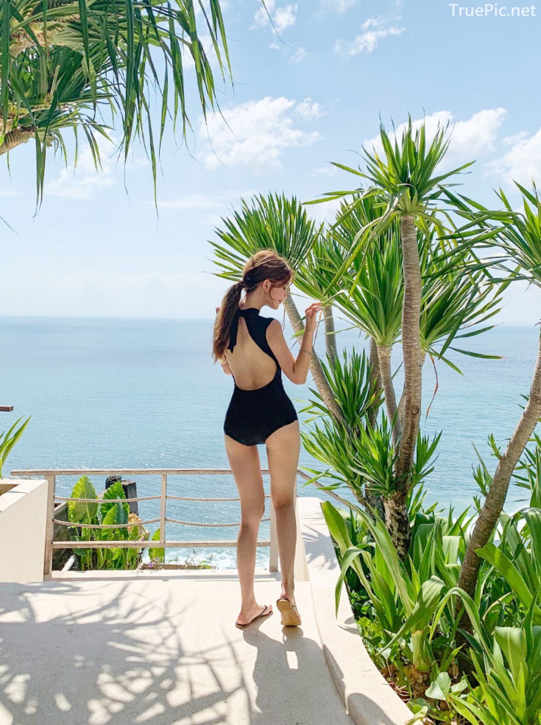 Korean fashion model - Cha Yoo Jin - Half Neck Black Monokini - TruePic.net - Picture 23