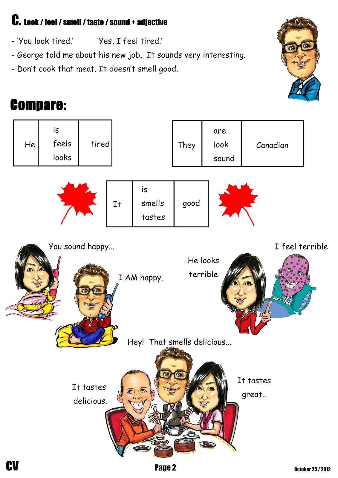 Canadian Voice English School Nagano: Adjective worksheet....