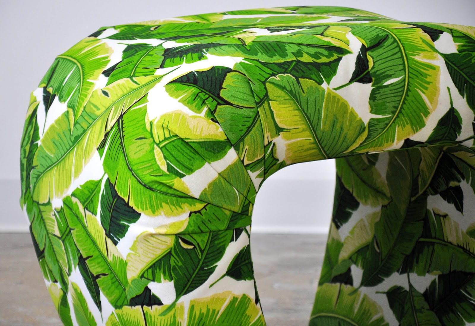 SELECT MODERN Pair of Steve Chase Banana Leaf Pattern Waterfall