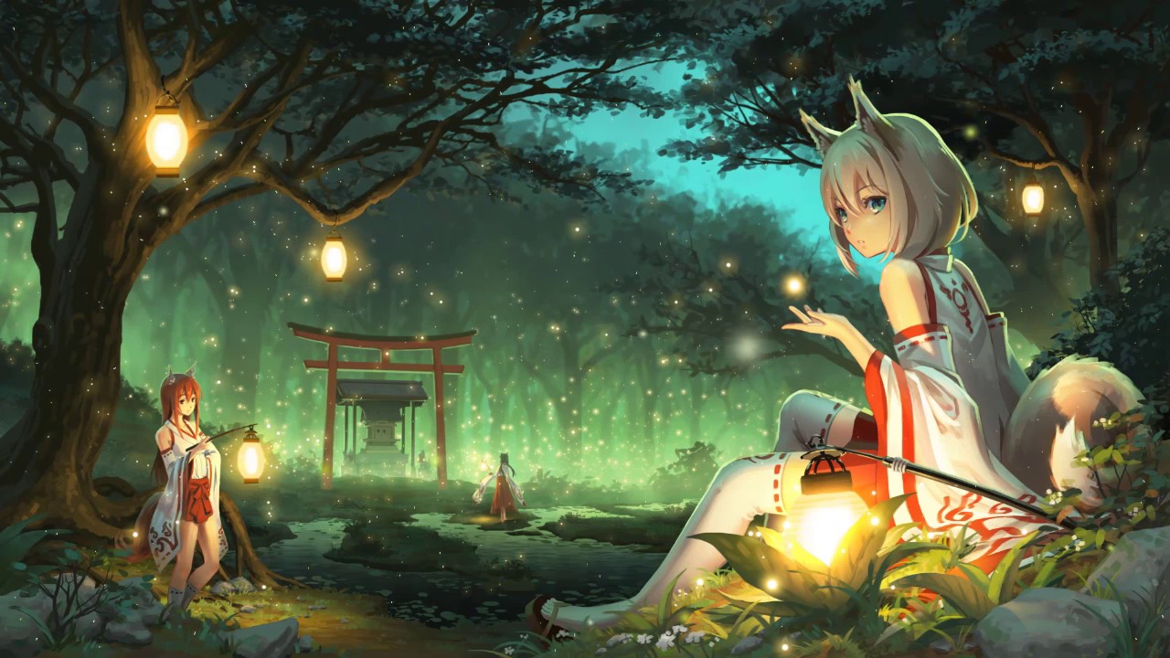 wallpaper engine anime girl in forest 4k animated free ...