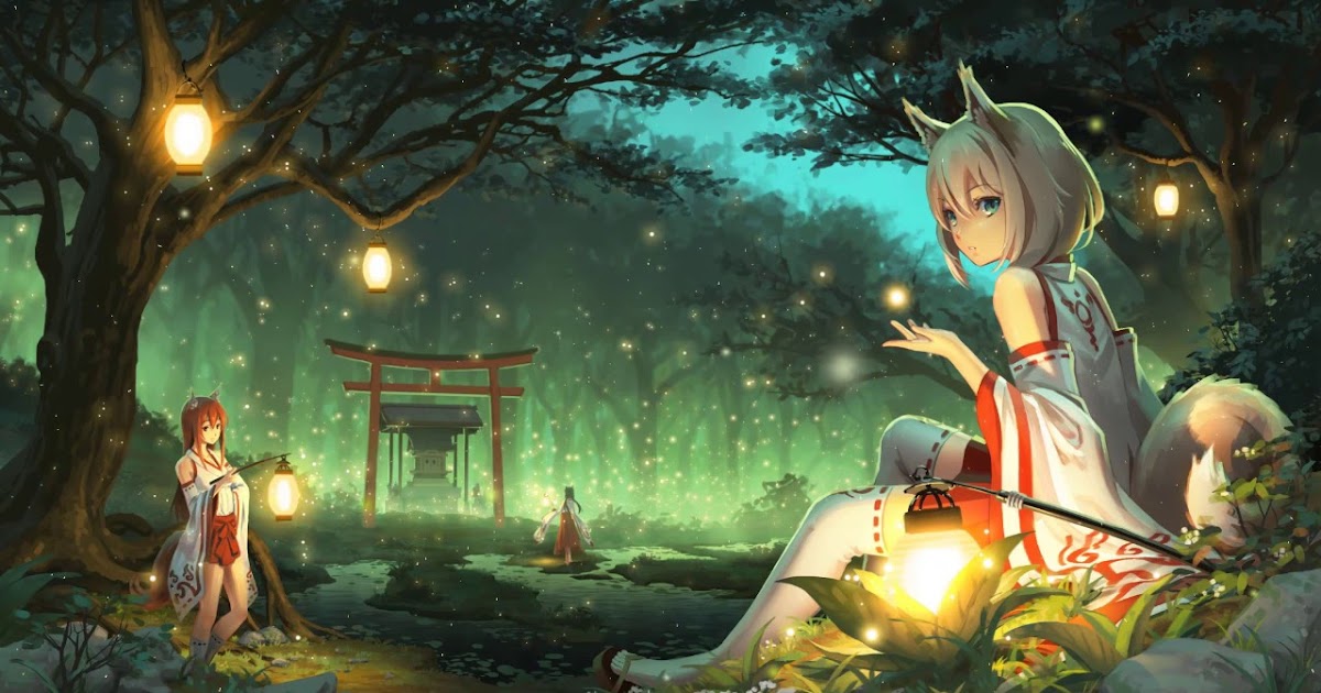 wallpaper engine anime girl in forest 4k animated free download ...