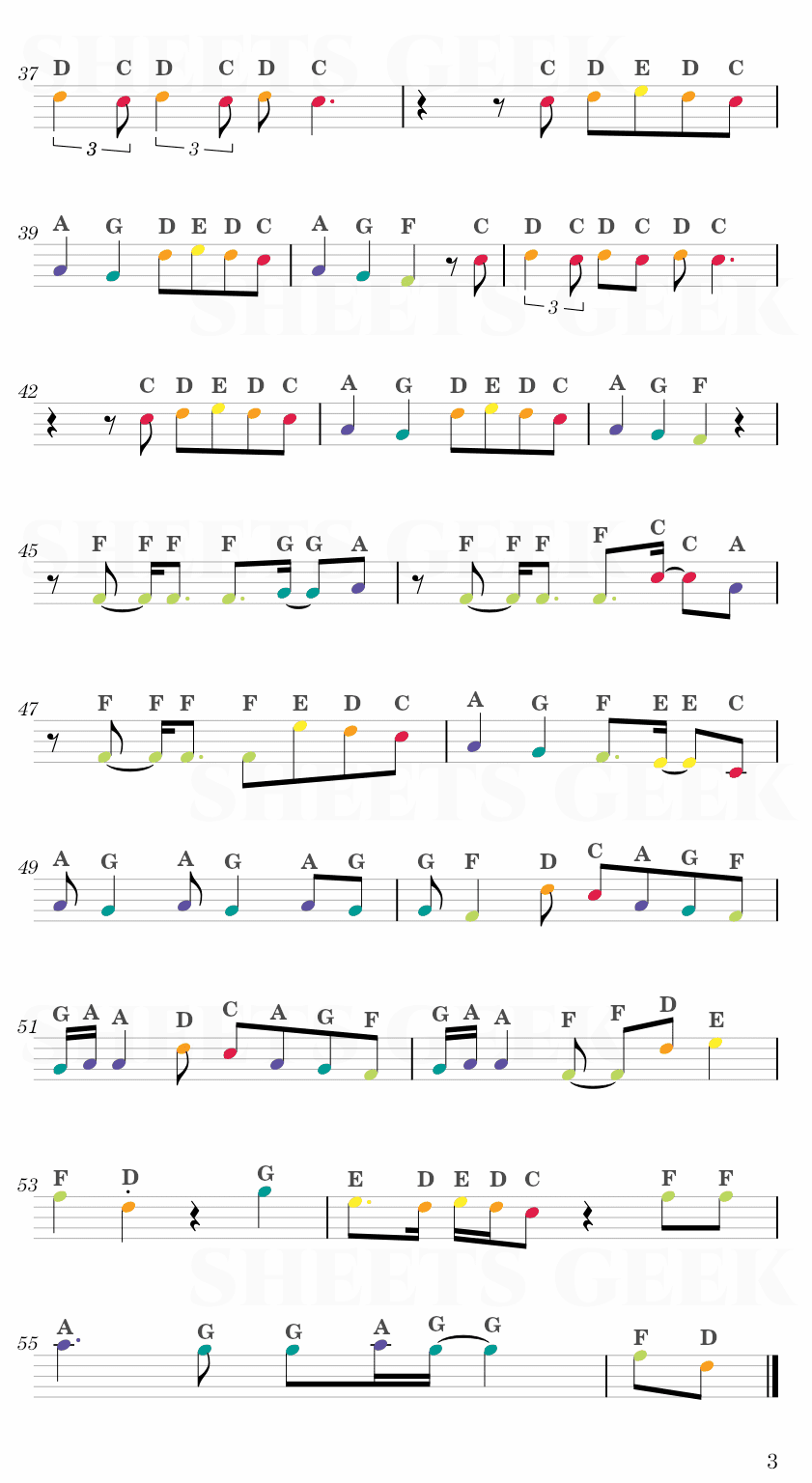 Happier - Marshmello ft. Bastille Easy Sheet Music Free for piano, keyboard, flute, violin, sax, cello page 3
