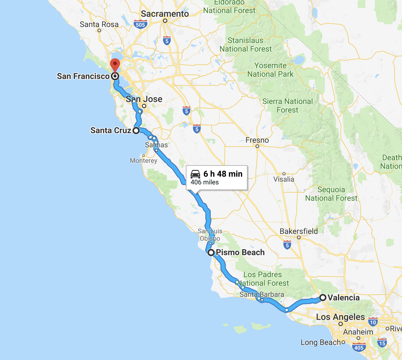 Kris & Brian's Travels Week 10 Valencia California to San Francisco/Santa Cruz California
