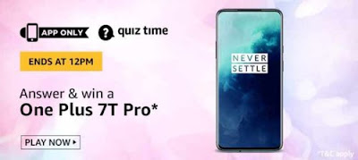 Amazon Oneplus 7T Pro Quiz Answers