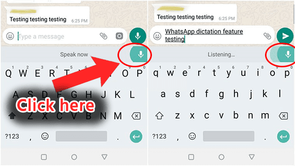 WhatsApp Voice Typing