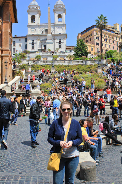 Meagan in front of the spanish steps