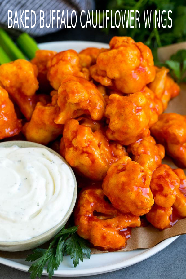BAKED BUFFALO CAULIFLOWER WINGS happy cook