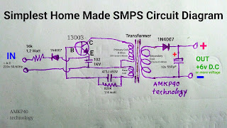 Simplest Home Made SMPS Circuit Diagram