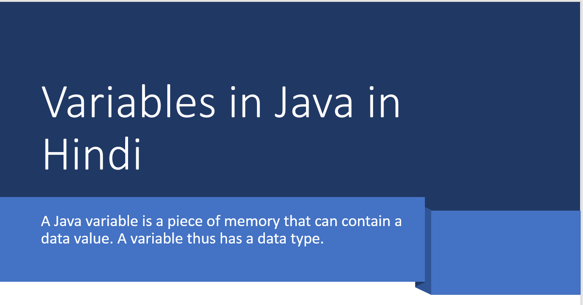 Variables in Java
