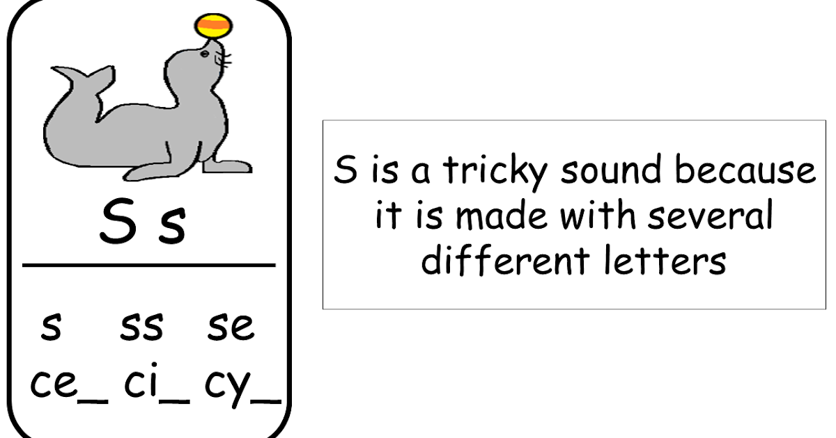 Reading2success S is a tricky sound Several different letters make