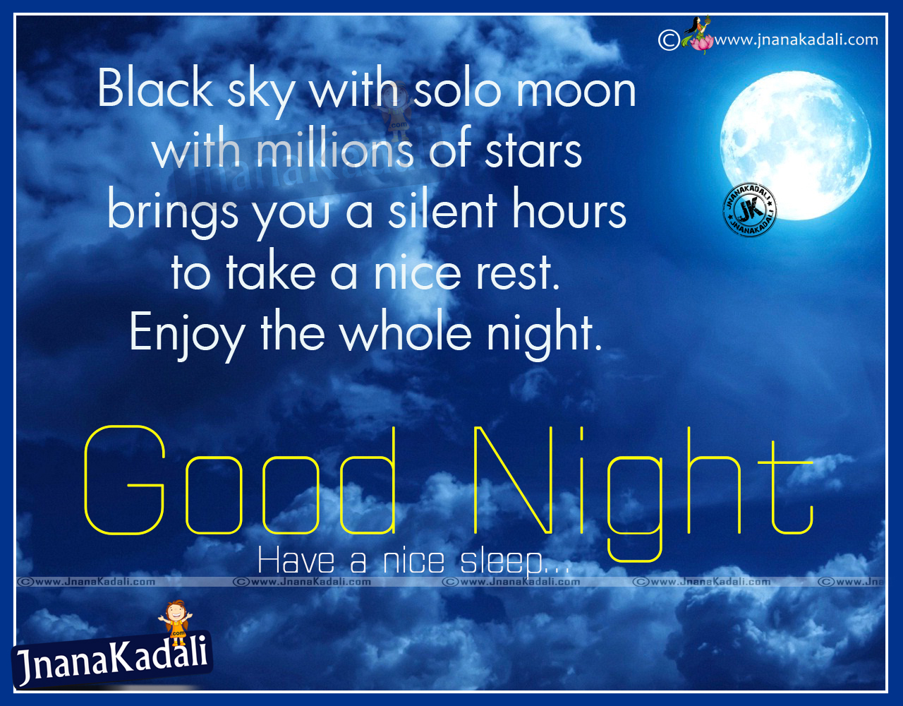 Happiness and Good Night English Greetings | JNANA KADALI.COM |Telugu ...