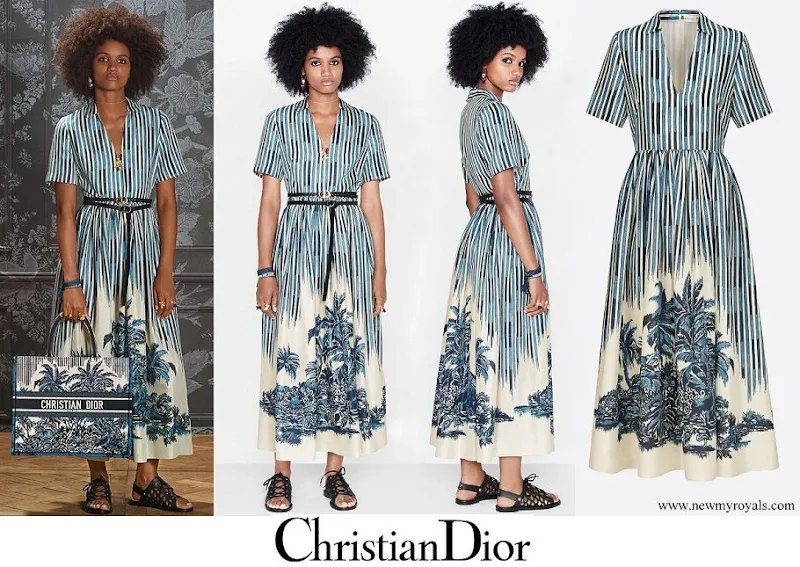 Beatrice Borromeo wore Dior Long dress with Dior Palms Motif