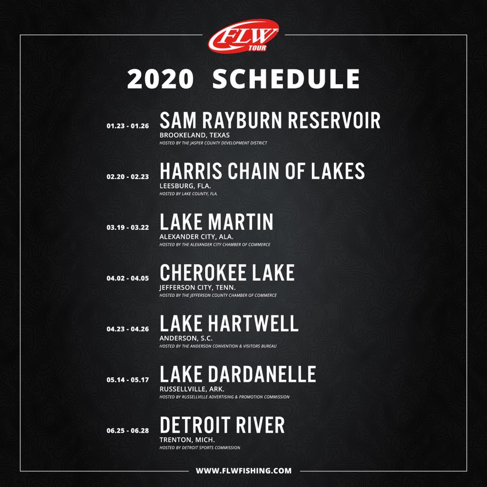 IBASSIN 2020 FLW Tour Schudle