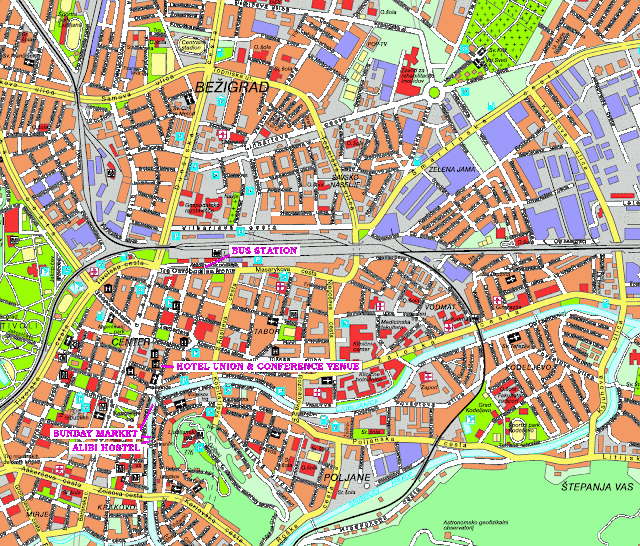 Mapa da cidade de Liubliana – Eslovênia