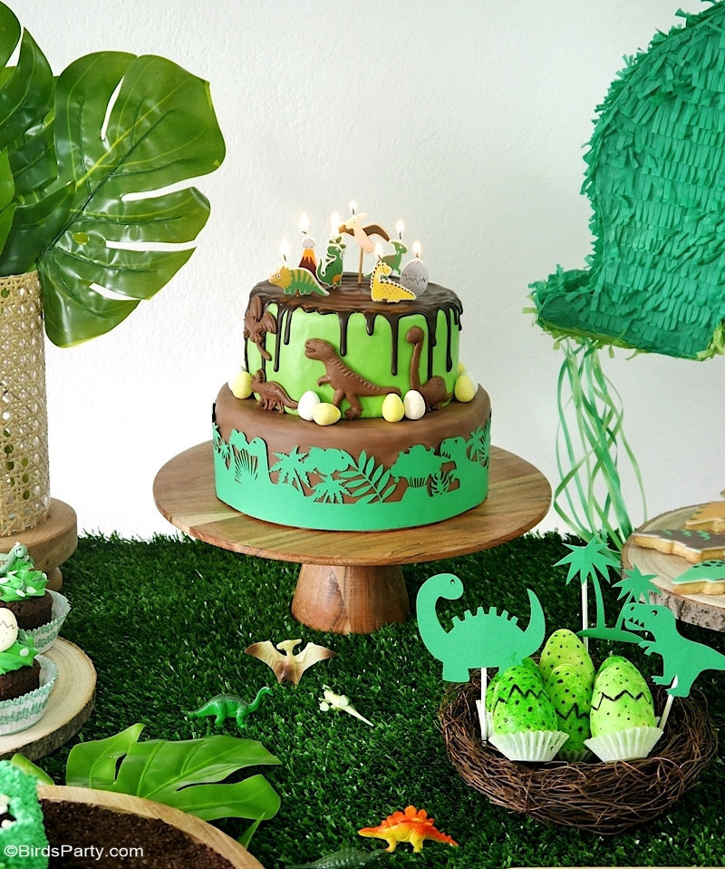 Décoration de gâteau Happy Birthday - Dinosaure