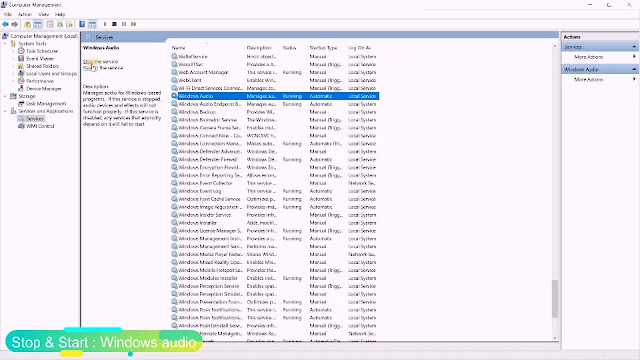 now stop windows audio stop windows audio