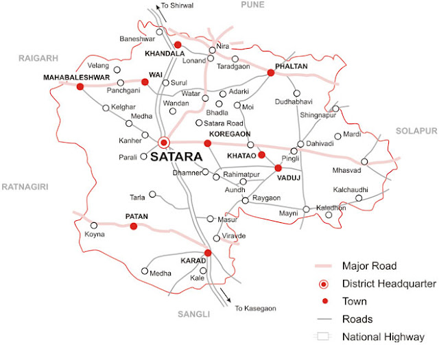 Satara District Map With Villages Maharashtra's Villages: Talukas In Satara District | Satara District Map |  Maharashtra Villages