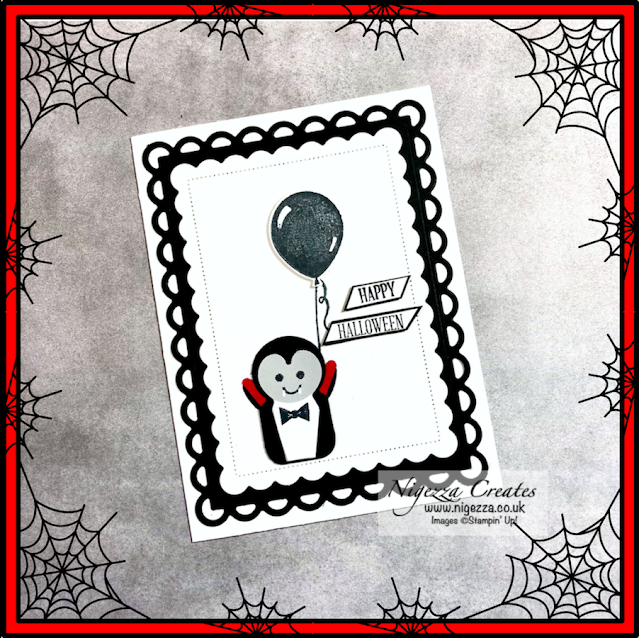 Cute Punch Art Dracula Halloween Card Using The Penguin Punch