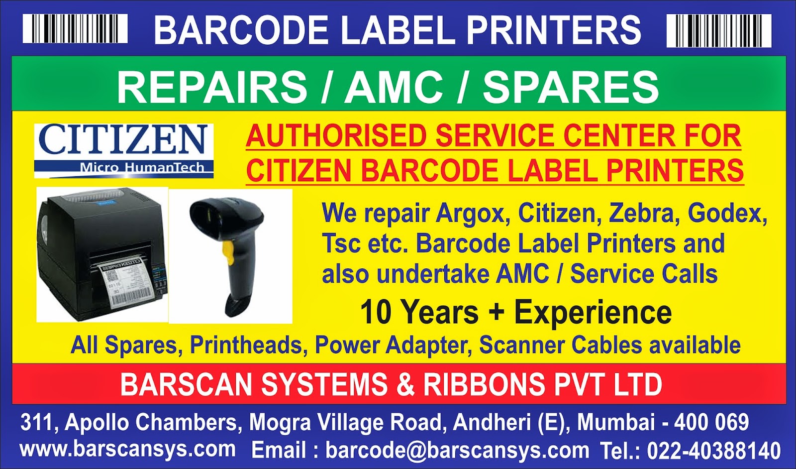 Authorized distributors for Citizen Systems Japan Co. Ltd., Barcode