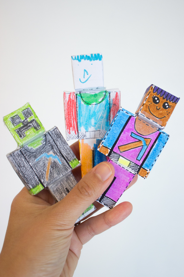 Free 3D Minecraft Paper Doll Printables Pink Stripey Socks