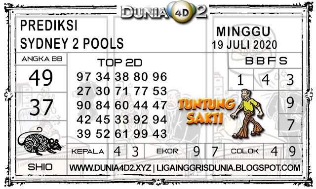 Prediksi Togel SYDNEY2 DUNIA4D2 19 JULI 2020