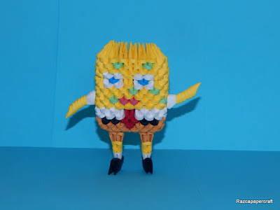 3D origami Spongebob 3d made from 3d origami pieces