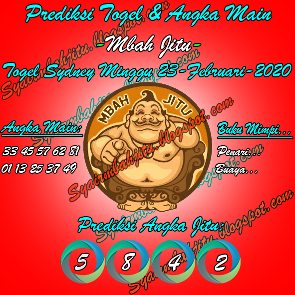Syair Mbah Jitu Togel Sydney Minggu 23 Februari 2020 SYAIR MBAH JITU