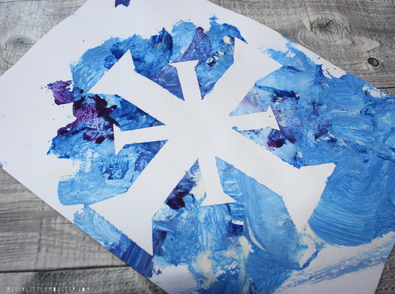 Tape Resist Snowflake Art Messy Little Monster