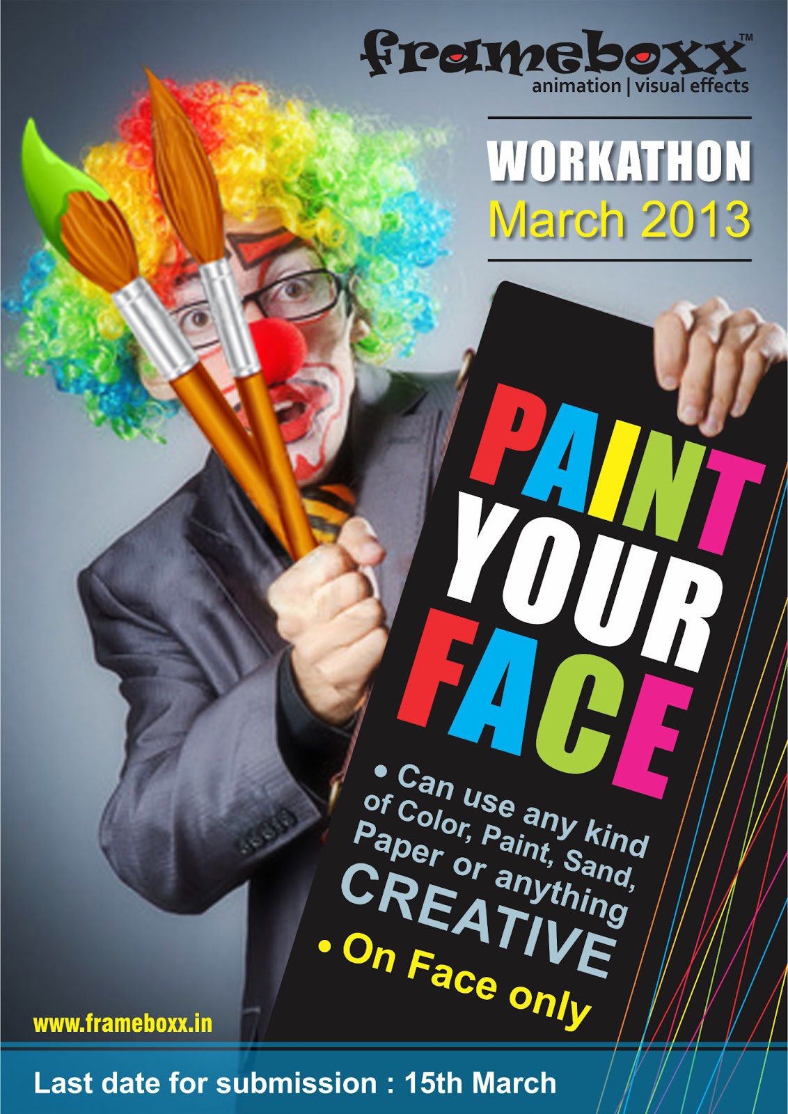 Frameboxx D.P.Road Paint your Face Competition_Workathon March 2013