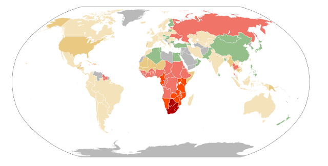 AIDS ve HIV taşıyanların 2009 yılında toplam nüfusu oranı