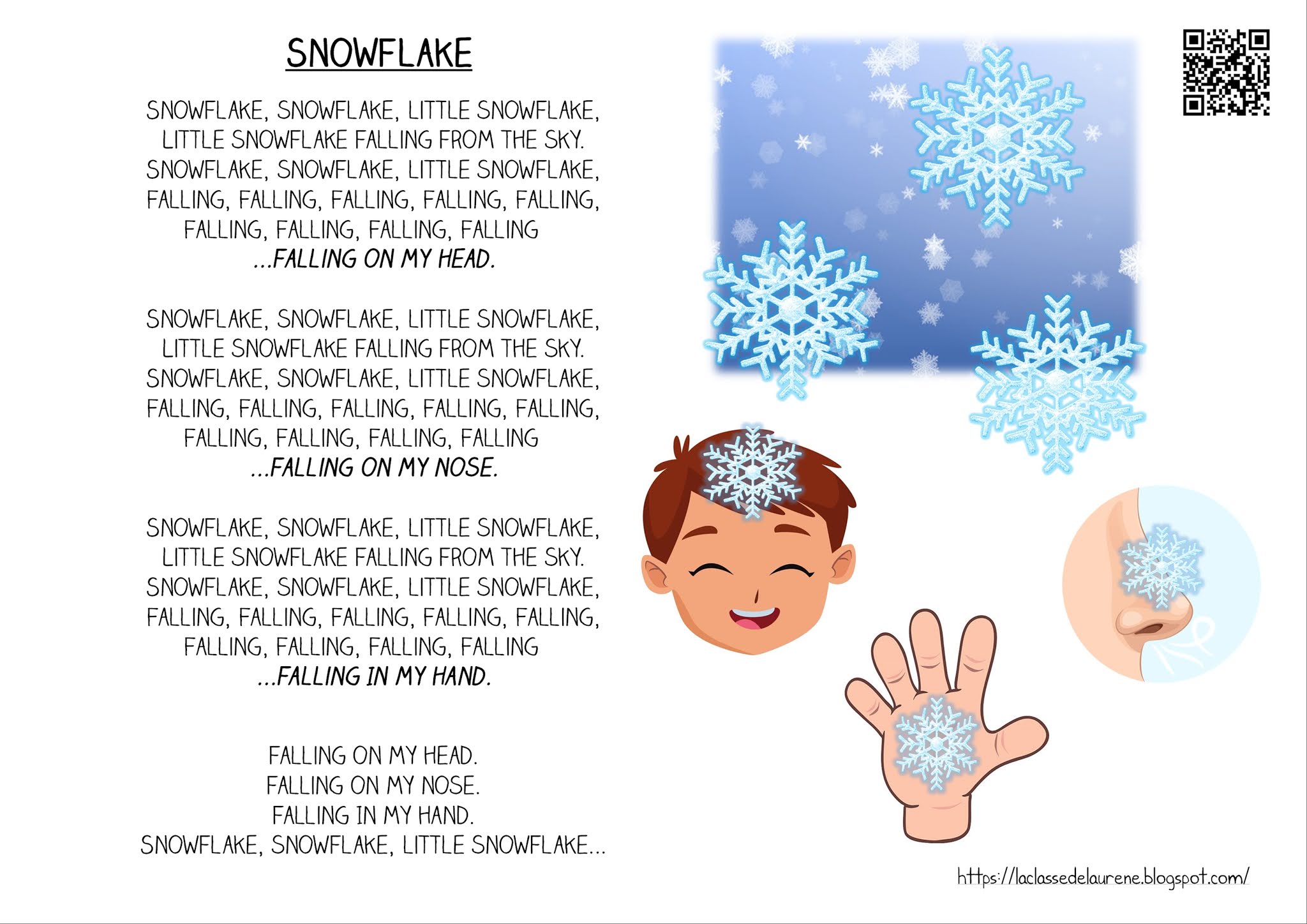La maternelle de Laurène Paroles Snowflake