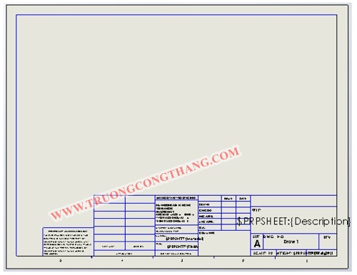 Giáo trình Solidworks, Các thiết lập của một bản vẽ