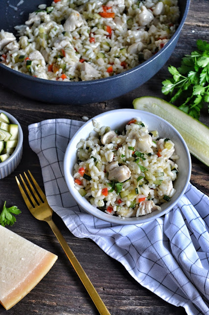 Risotto z cukinią i kurczakiem