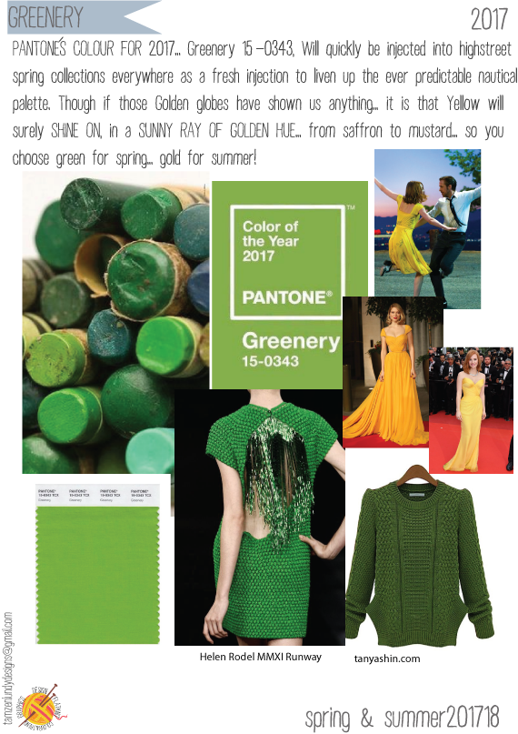 Tamzen Lundy Designs: Greenery or Gold in 2017
