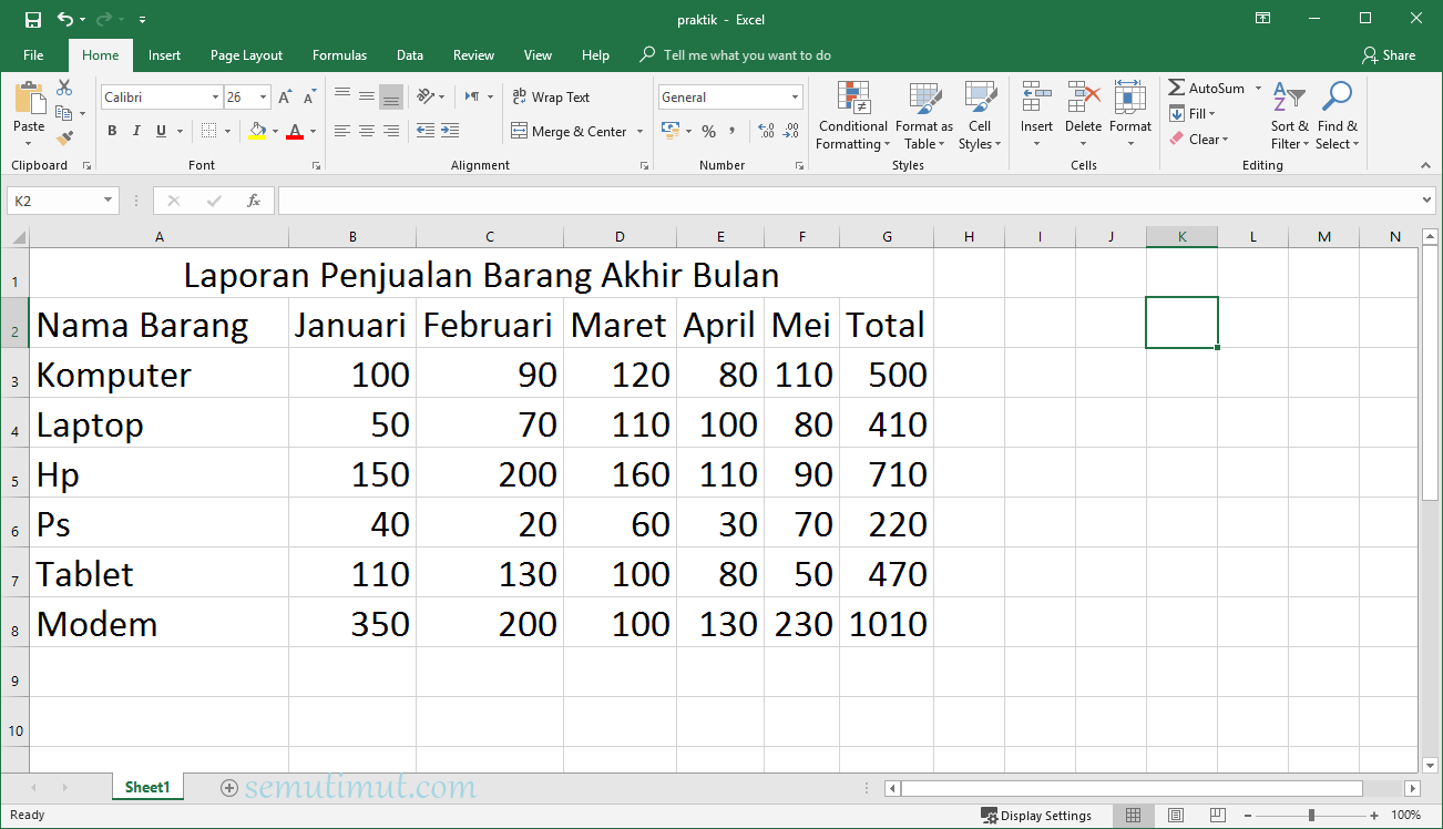 Cara Membuat Tabel Di Microsoft Excel | Warga.Co.Id