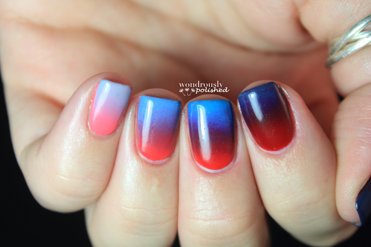 10. Magenta and Orange Gradient Nail Art - wide 1