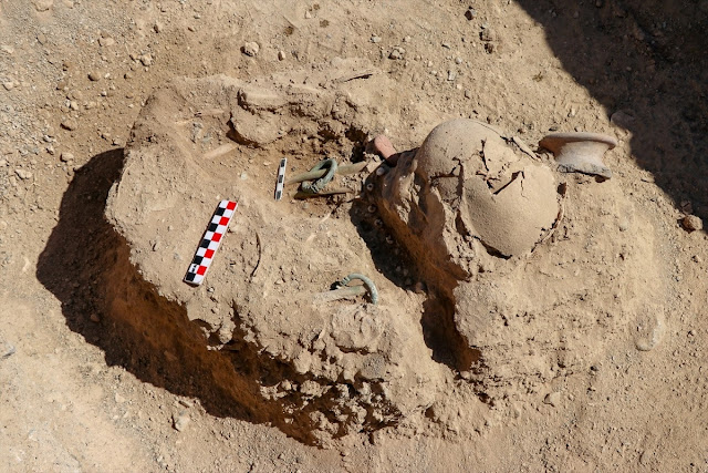 Archaeological excavations in Van unveil child skeleton with two dragon head bracelets