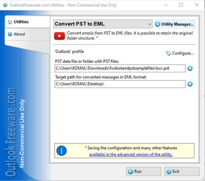 PSTをEMLに変換する