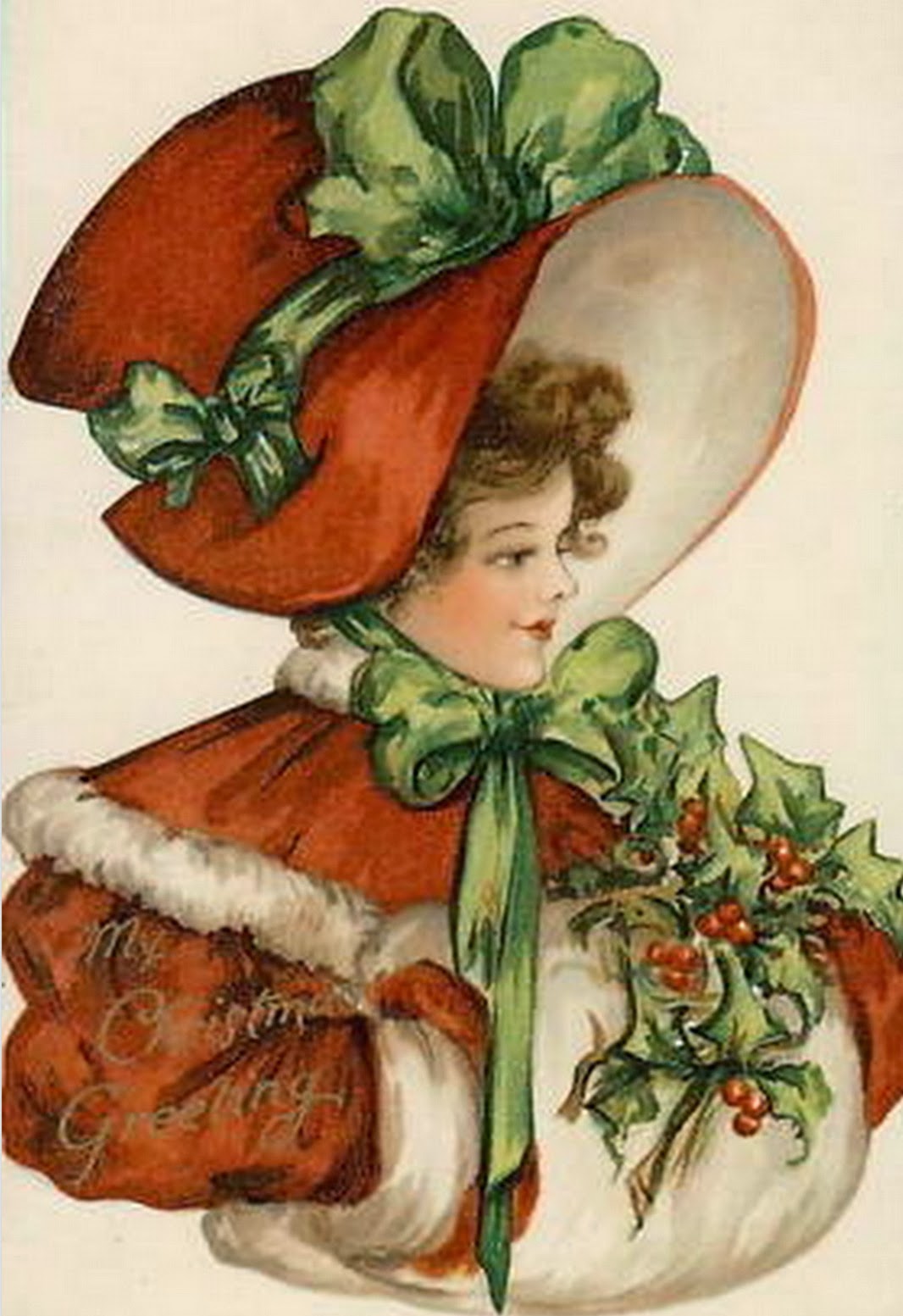 bumble button: Antique postcards of Charming Children in Red Christmas ...
