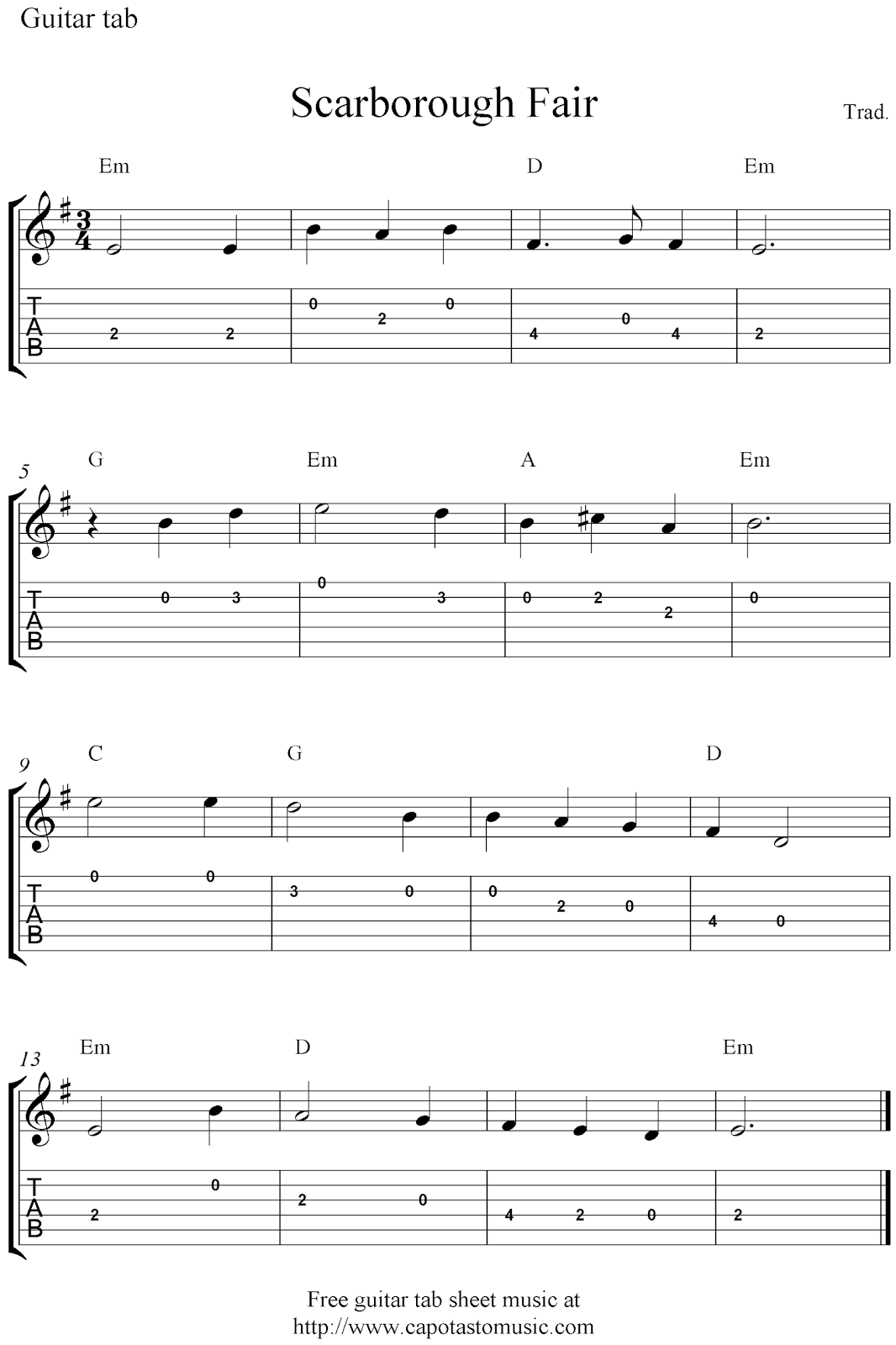 free-printable-sheet-music-for-guitar