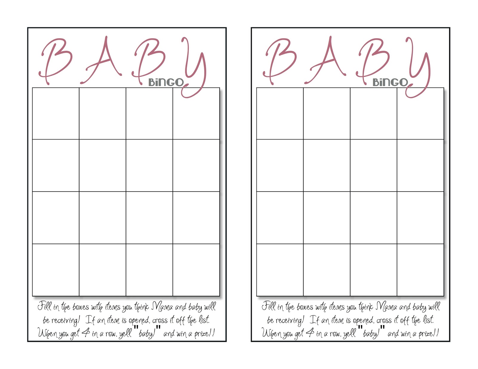 Printable Bingo Cards Template Baby Boy Shower Free Printable Worksheet
