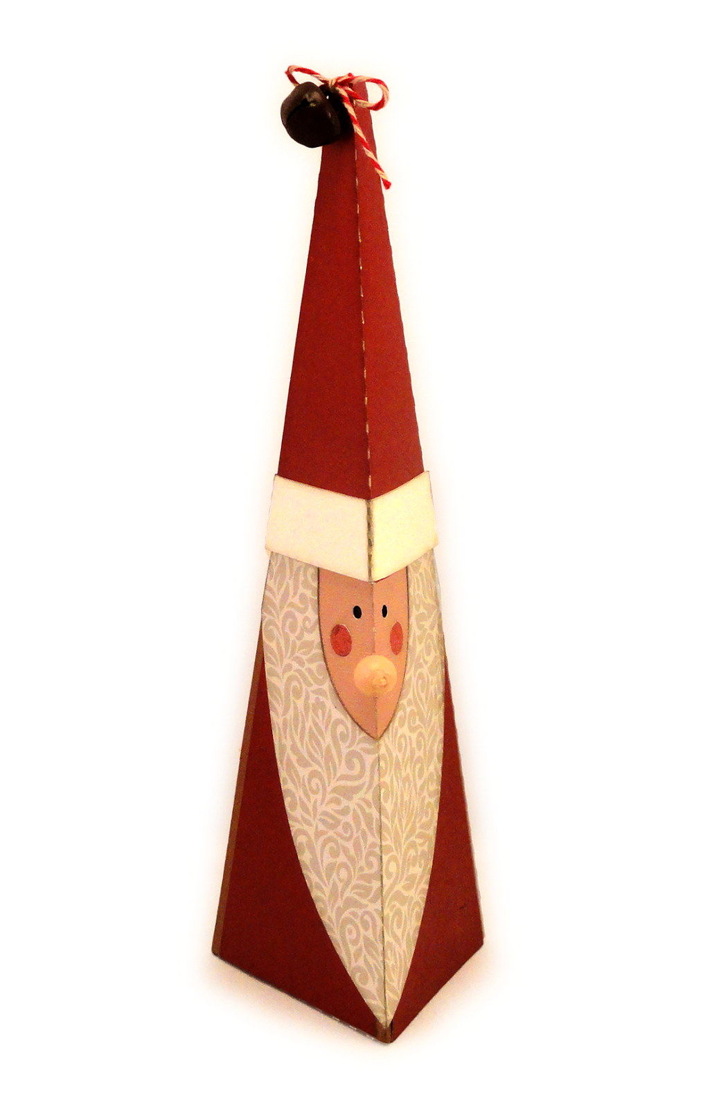 Needles 'n' Knowledge Santa Gnome 3D Tall Pyramid Box