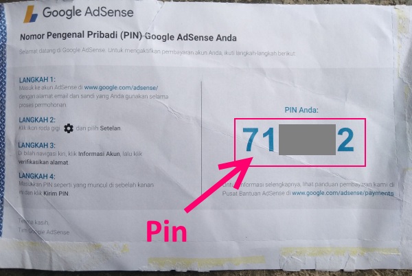 pin google adsense