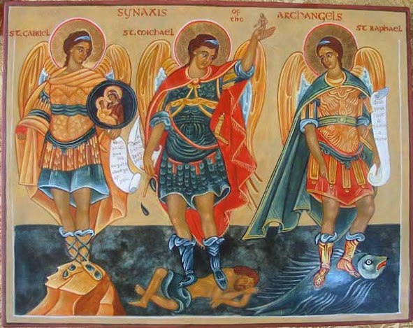 Archangels-Gabriel-Michael-and-Raphael.jpg (600×476)